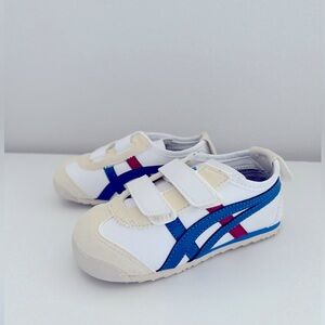 Asics Onitsuka Tiger Lther Mexico 66 Hook Loop Little Kids White Vintage NWOT